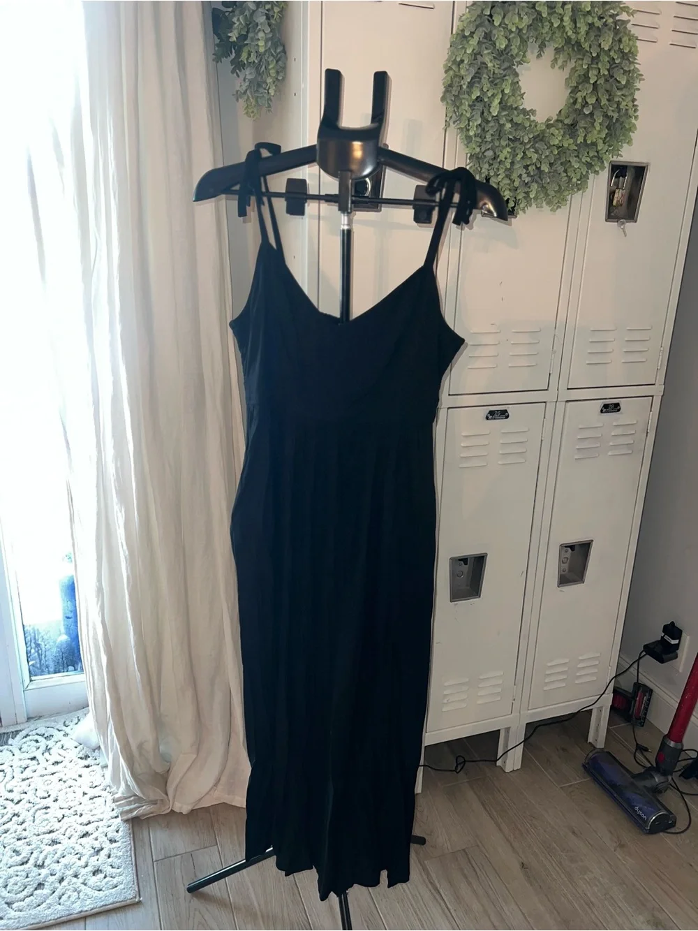 NWT Classic Black Maxi Dress with Spaghetti Straps